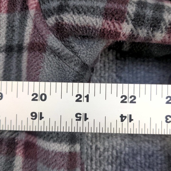 Anchorage Men's Fleece Shirt Jacket Shacket Multi Medium Plaid Pockets - Picture 11 of 11